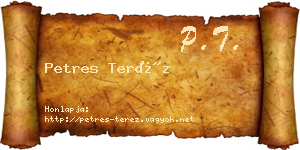 Petres Teréz névjegykártya