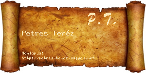 Petres Teréz névjegykártya